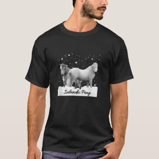 Icelandic Ponies Iceland Pony Horse Lovers Snow De T-Shirt