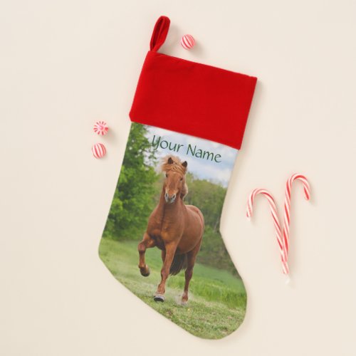 Icelandic Pony at a Tlt Funny Photo Horse Lovers Christmas Stocking