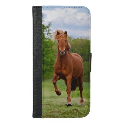 Icelandic Pony at a T&#246;lt Funny Photo Horse Lovers iPhone 6/6s Plus Wallet Case
