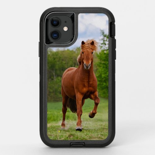 Icelandic Pony at a Tlt Funny Photo Horse Lovers OtterBox Defender iPhone 11 Case