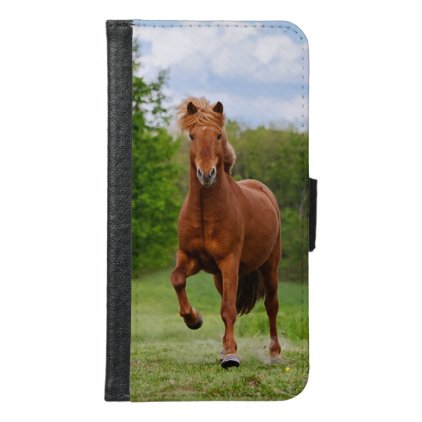 Icelandic Pony at a Tölt Funny Photo Horse Lovers Wallet Phone Case For Samsung Galaxy S6