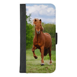 Icelandic Pony at Tölt Funny Photo Horse Lovers // iPhone 8/7 Plus Wallet Case