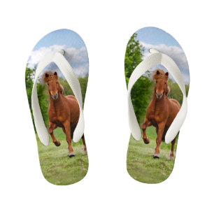 Icelandic Pony Tölt Funny Photo Horse Lovers Kids Kid's Flip Flops