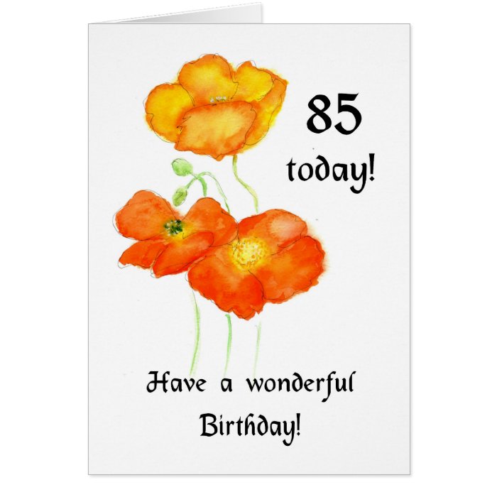 Icelandic Poppies 85th Birthday Card