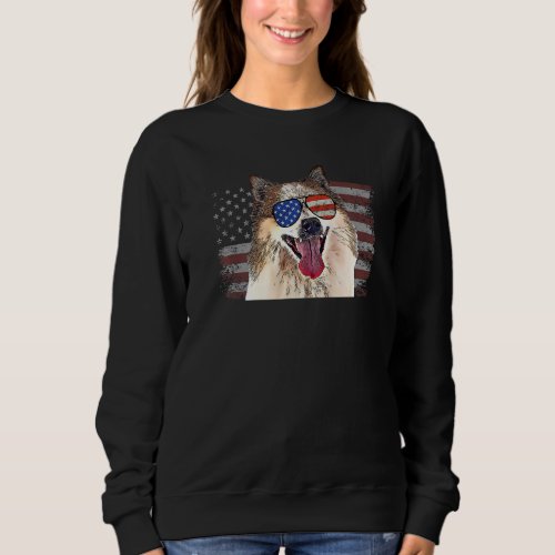 Icelandic Sheepdog Dog July 4th Retro Usa American Sweatshirt