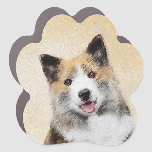 Icelandic Sheepdog Painting _ Original Dog Art Car Magnet