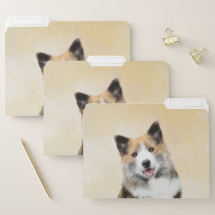 Icelandic Sheepdog Painting - Original Dog Art File Folder