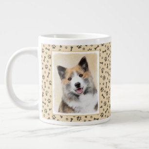 Icelandic Sheepdog Painting - Original Dog Art Giant Coffee Mug