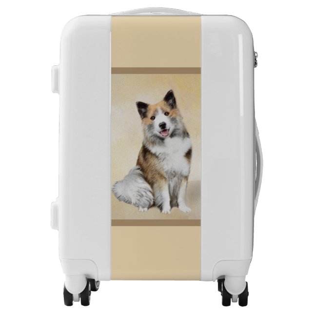 Icelandic Sheepdog Painting - Original Dog Art Luggage (Front)