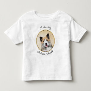 Icelandic Sheepdog Painting - Original Dog Art Toddler T-shirt
