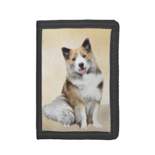 Icelandic Sheepdog Painting - Original Dog Art Trifold Wallet