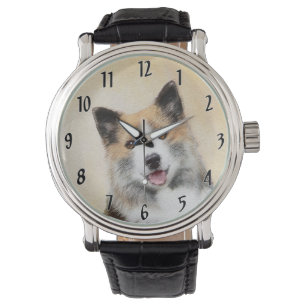 Icelandic Sheepdog Painting - Original Dog Art Watch