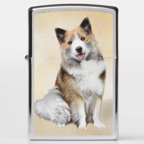 Icelandic Sheepdog Painting _ Original Dog Art Zippo Lighter