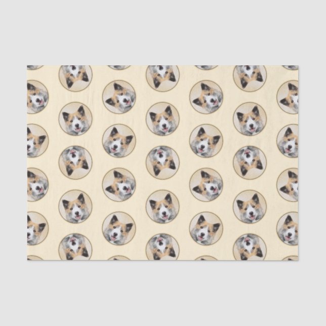 Icelandic Sheepdog Painting Tan Original Dog Art Tissue Paper (Front)