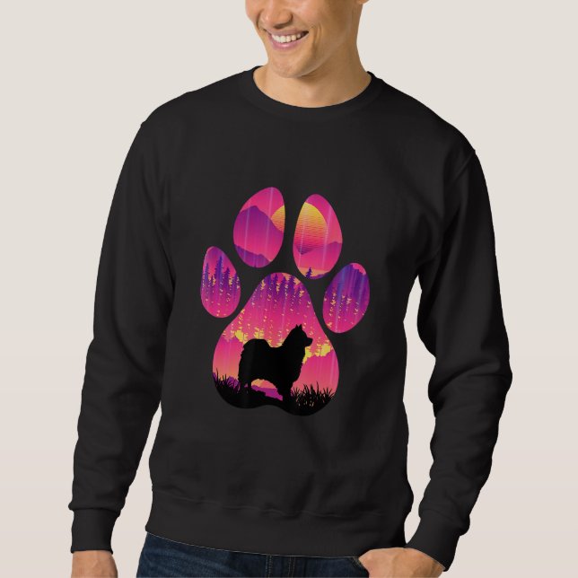 Icelandic Sheepdog Paw Mom Dad Dog  Women Men Sweatshirt (Front)