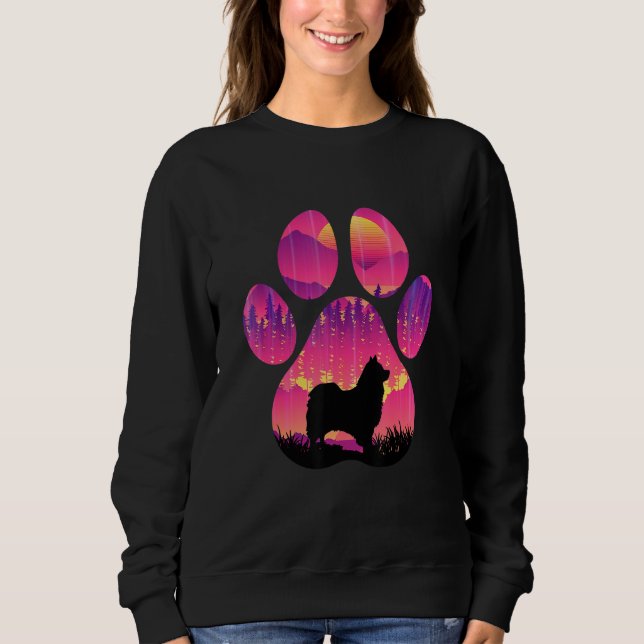 Icelandic Sheepdog Paw Mom Dad Dog  Women Men Sweatshirt (Front)