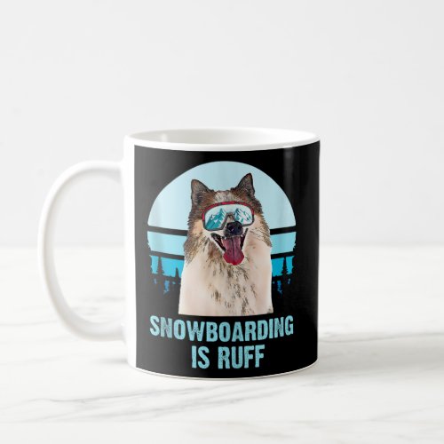 Icelandic Sheepdog Winter Snowboarding is Ruff Dog Coffee Mug