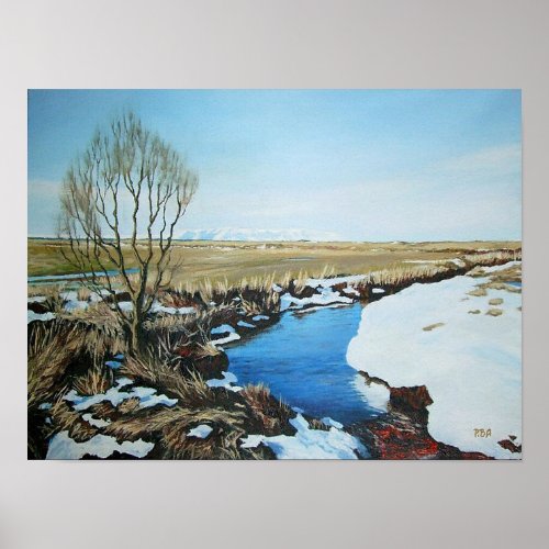 Icelandic spring landscape fine art by PolaBAlex Poster