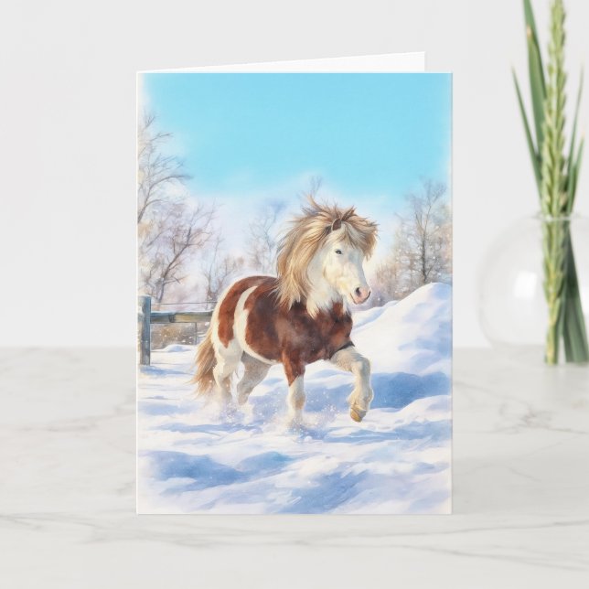 Icelandic Stallion Holiday Card (Front)