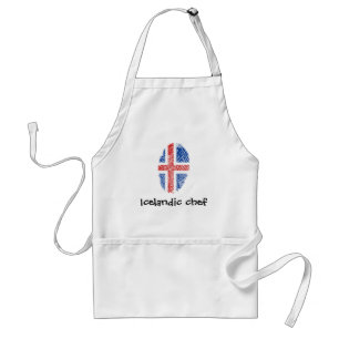 Icelandic touch fingerprint flag adult apron