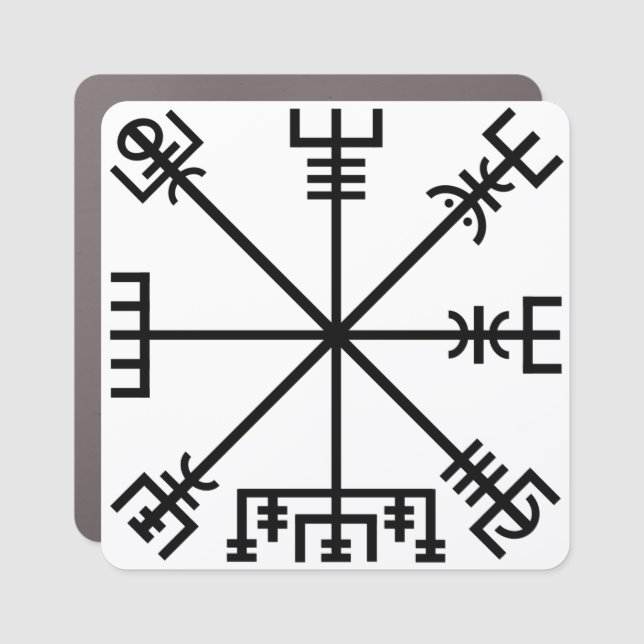 Icelandic Vegvisir Protection Staves Car Magnet (Front)