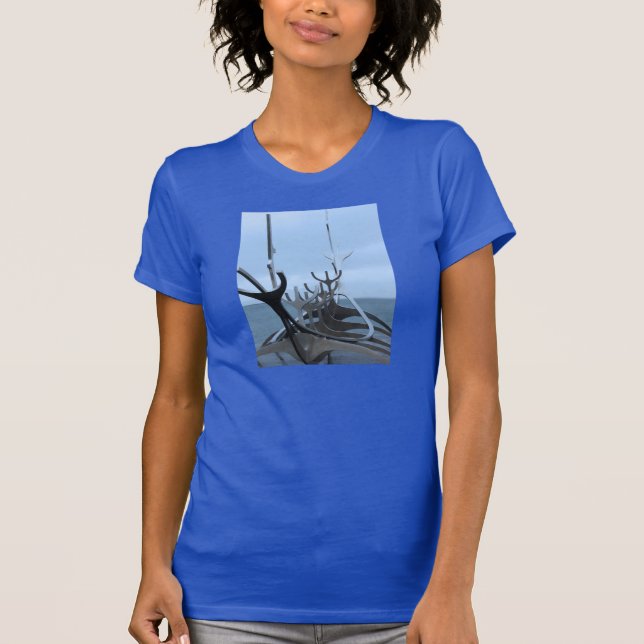 Icelandic Viking Ship Sculpture T-Shirt (Front)