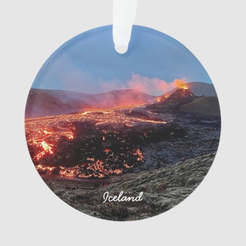 Icelandic volcano _ ceramic ornament