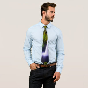 Icelandic Waterfall Green Nature Photo Neck Tie