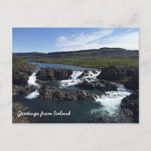 Icelandic waterfall postcard