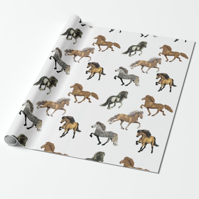 Icelandic's in Gait Wrapping Paper (Unrolled)