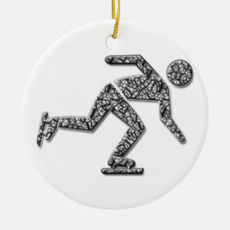iceskater ceramic ornament