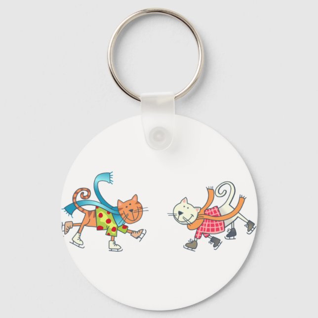 ICESKATING CATS KEYCHAIN (Front)