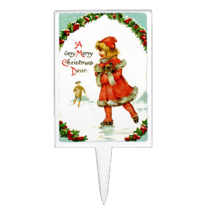 Iceskating child cake topper