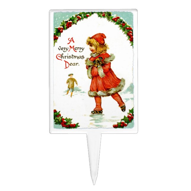 Iceskating child cake topper (Front)