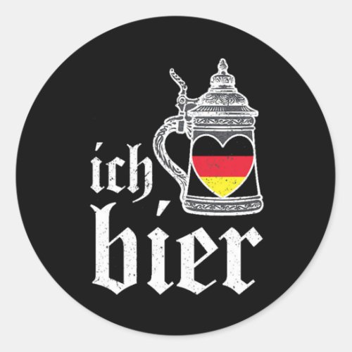 Ich Bier Oktoberfest Classic Round Sticker