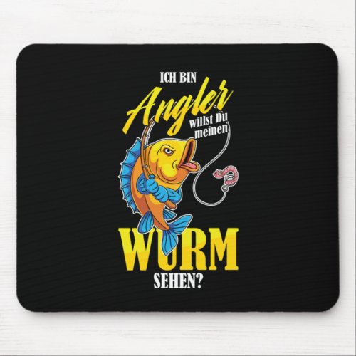 Ich Bin Angler Fischer Fischen Angeln Angelrute Fi Mouse Pad