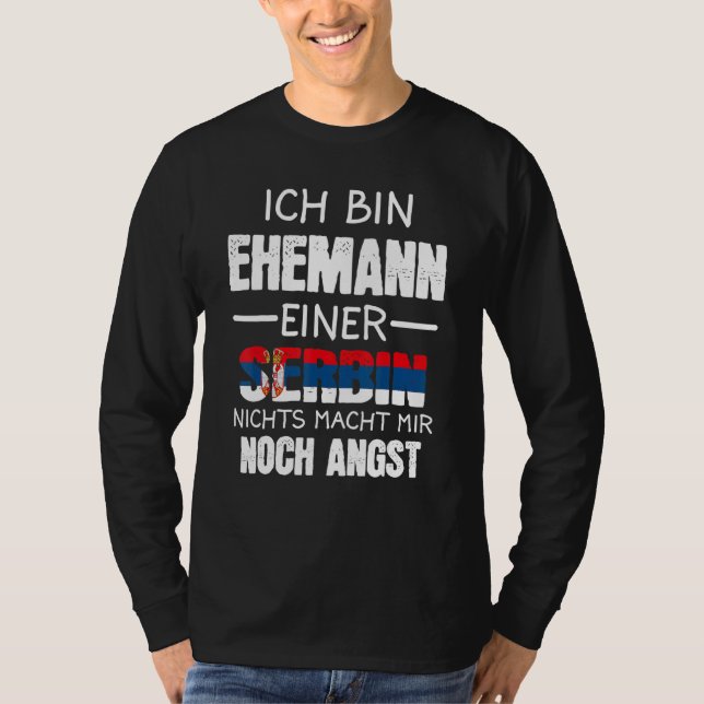 Ich Bin Ehemann Einer Serbin Serbia Serbe T-Shirt (Front)