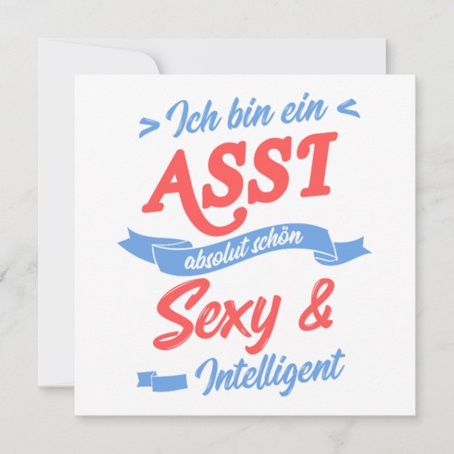 Ich Bin Ein Assi Arbeitslos Hartz 4 Arbeitslosigke Invitation (Front)