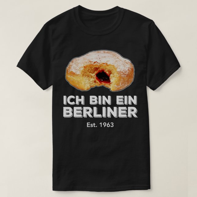 Ich Bin Ein Berliner Speech Jelly Donut Wall Cold  T-Shirt (Design Front)