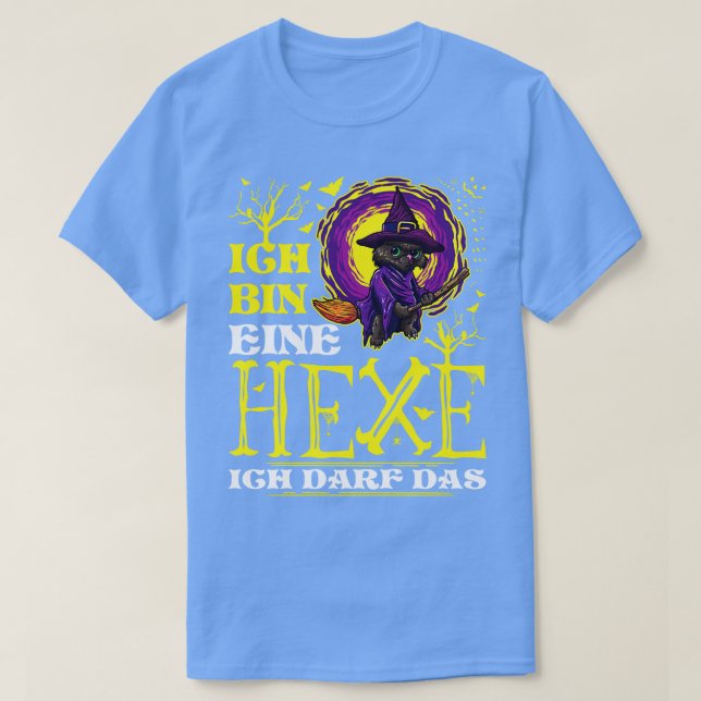 Ich Bin Eine Hexe Lustige Schwarze Katze Halloween T-Shirt (Design Front)