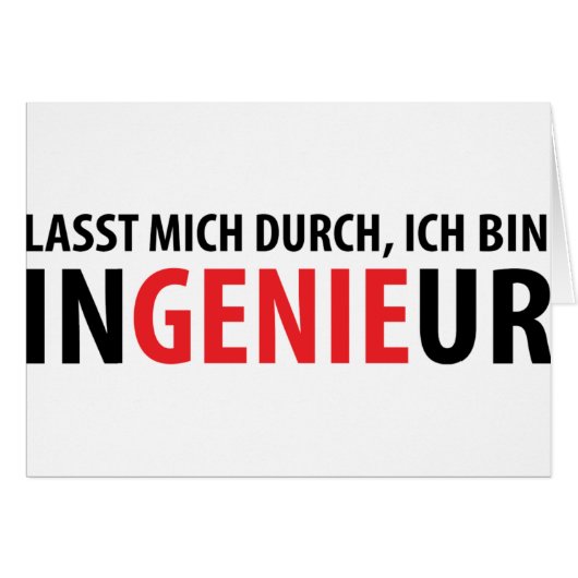 Ich bin Ingenieur Cards (Front Horizontal)