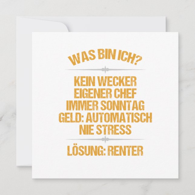 Ich Bin Rentner 2020 Rentnerin Rente Ruhestand Oma Invitation (Front)