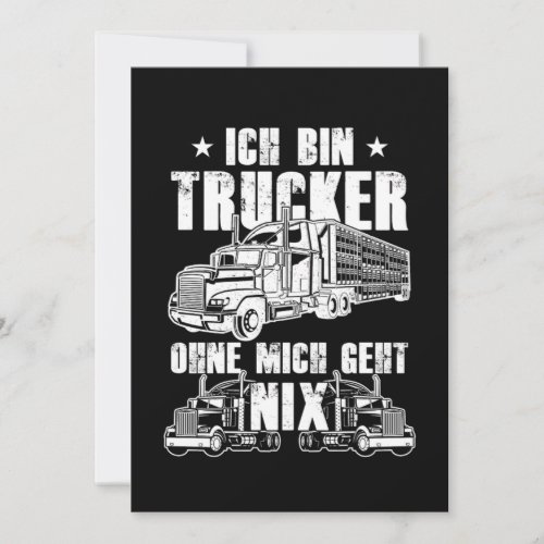 Ich Bin Trucker Truck Driver Cool Driver Gift Invitation