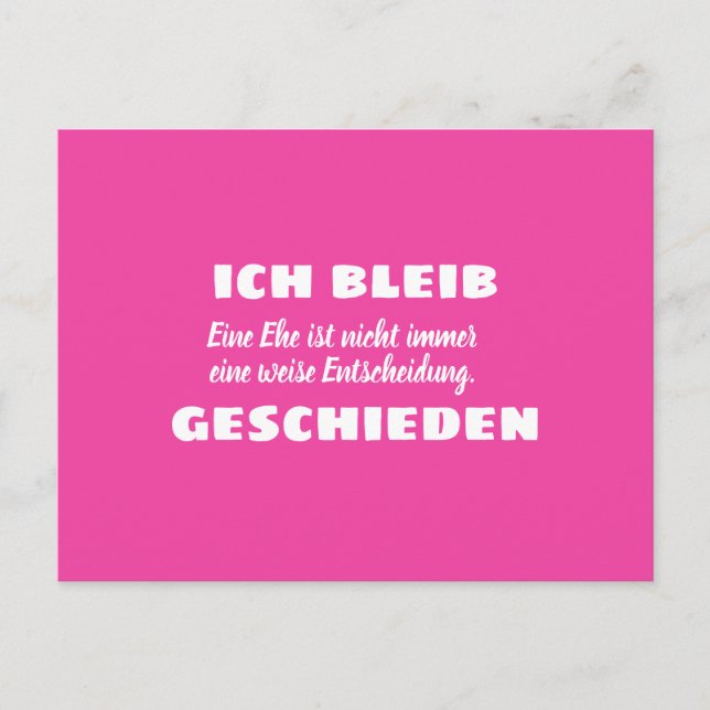Ich bleib geschieden postcard (Front)