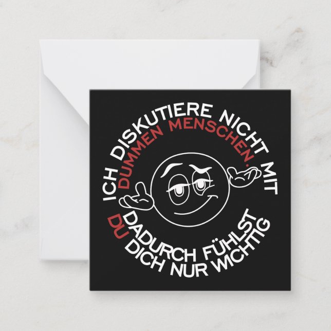 Ich diskutiere nicht mit dummen Menschen Note Card (Front)
