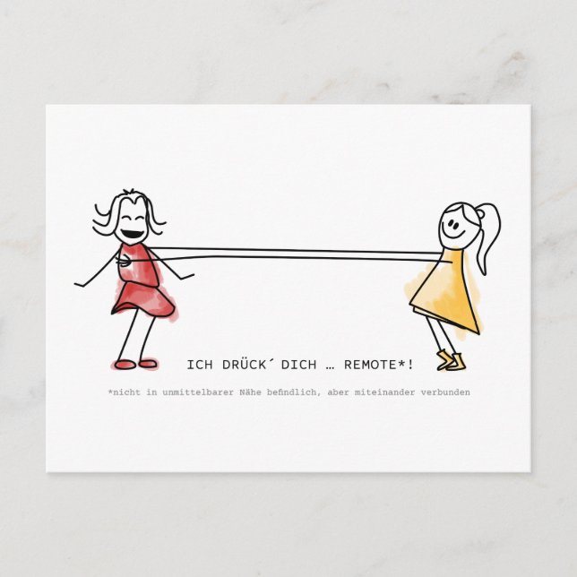 Ich drück´ Dich … remote! Postcard (Front)