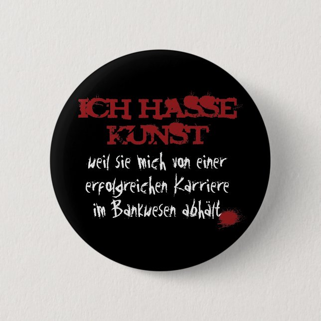 Ich hasse Kunst... Button (Front)