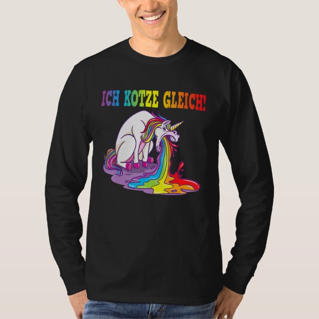 Ich Kotz Ggleich Unicorn Spit Evil T-Shirt (Front)