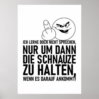 ICH LERNE DOCH NICHT SPRECHEN POSTER