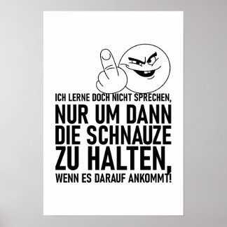 ICH LERNE DOCH NICHT SPRECHEN POSTER